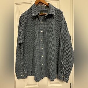 Timberland Long Sleeve Button Down Casual Shirt XXL Blue & White Checks Cotton